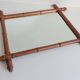 Art Nouveau Faux Bamboo Mirror, 65cm / 25.8", Handmade, Wood, C. 1900