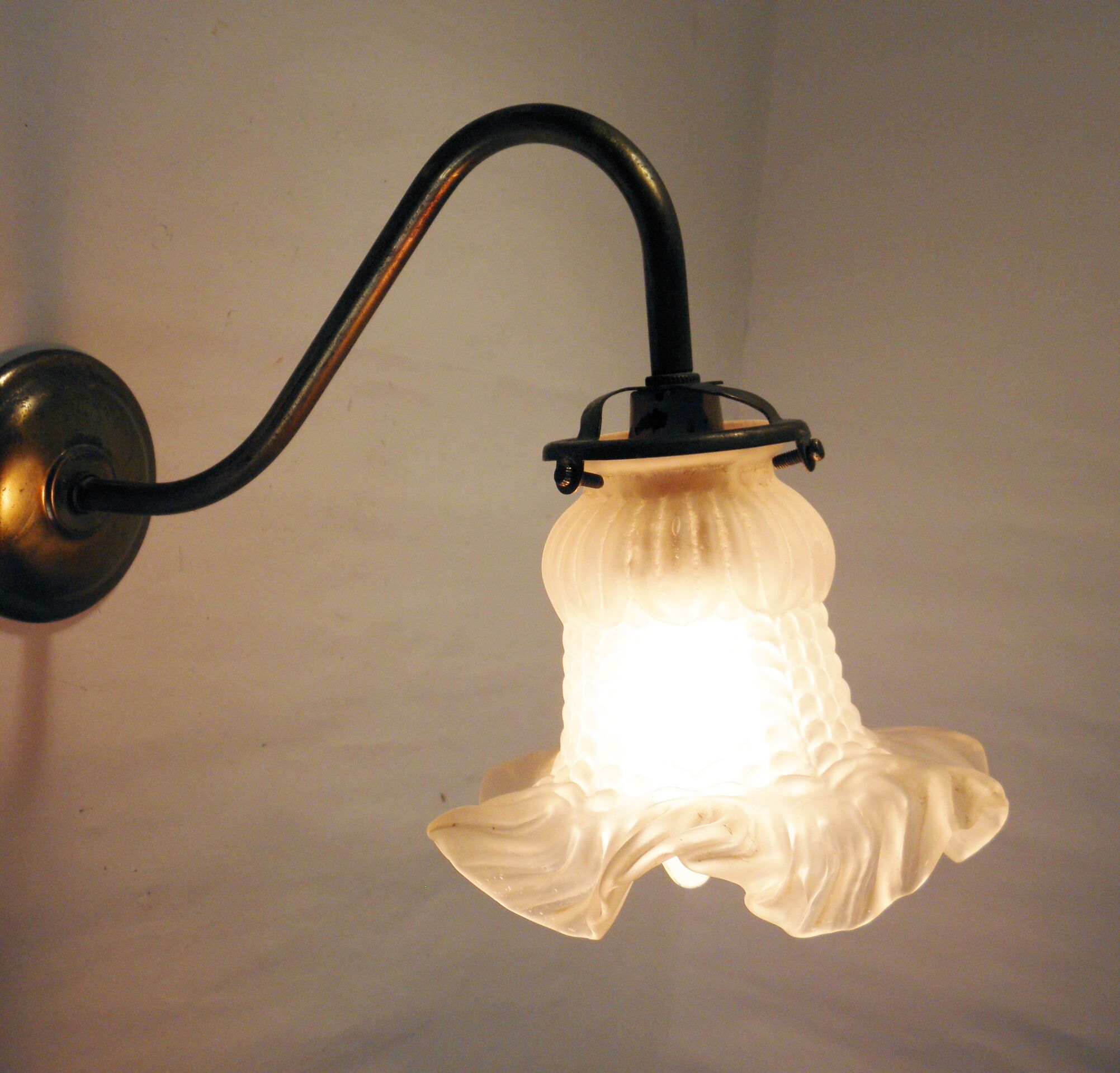 Pair of gooseneck wall lamps