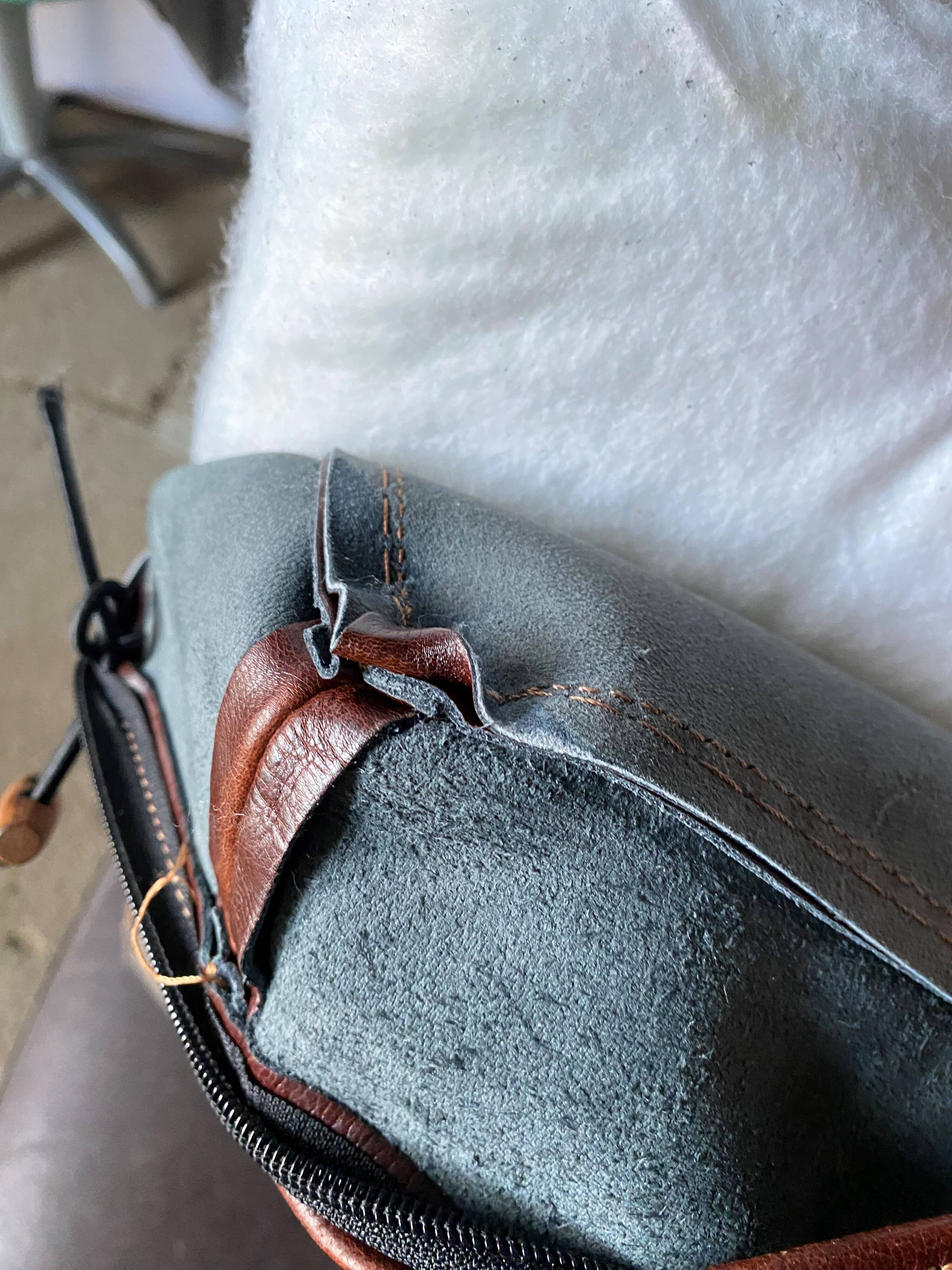 Pair of vintage brown leather club armchairs from the 70s