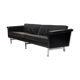 Danish leather sofa with chrome legs and teak ends