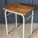 School desk 1960 white lacquered metal wooden top