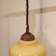 Suspension vintage en verre jaune moutarde années 1960 monte descend