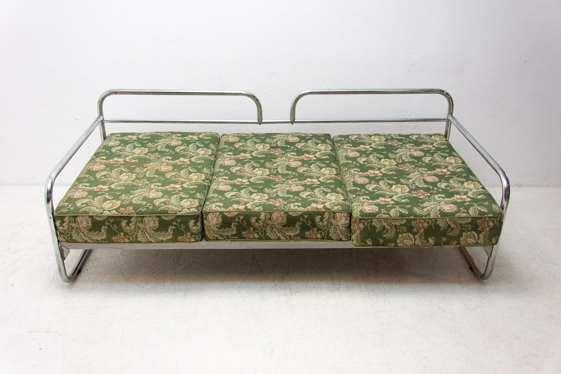 Chromed tubular steel sofa, 1950´s, Czechoslovakia