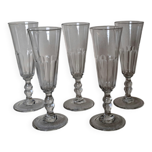 5 flûtes à Champagne - cristal baccarat