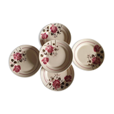 Assiettes à dessert anciennes modèle "Simone" de la manufacture française de Badonviller