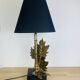 Bamboo and gold leaf lamp, Hollywood Regency style, 1970s