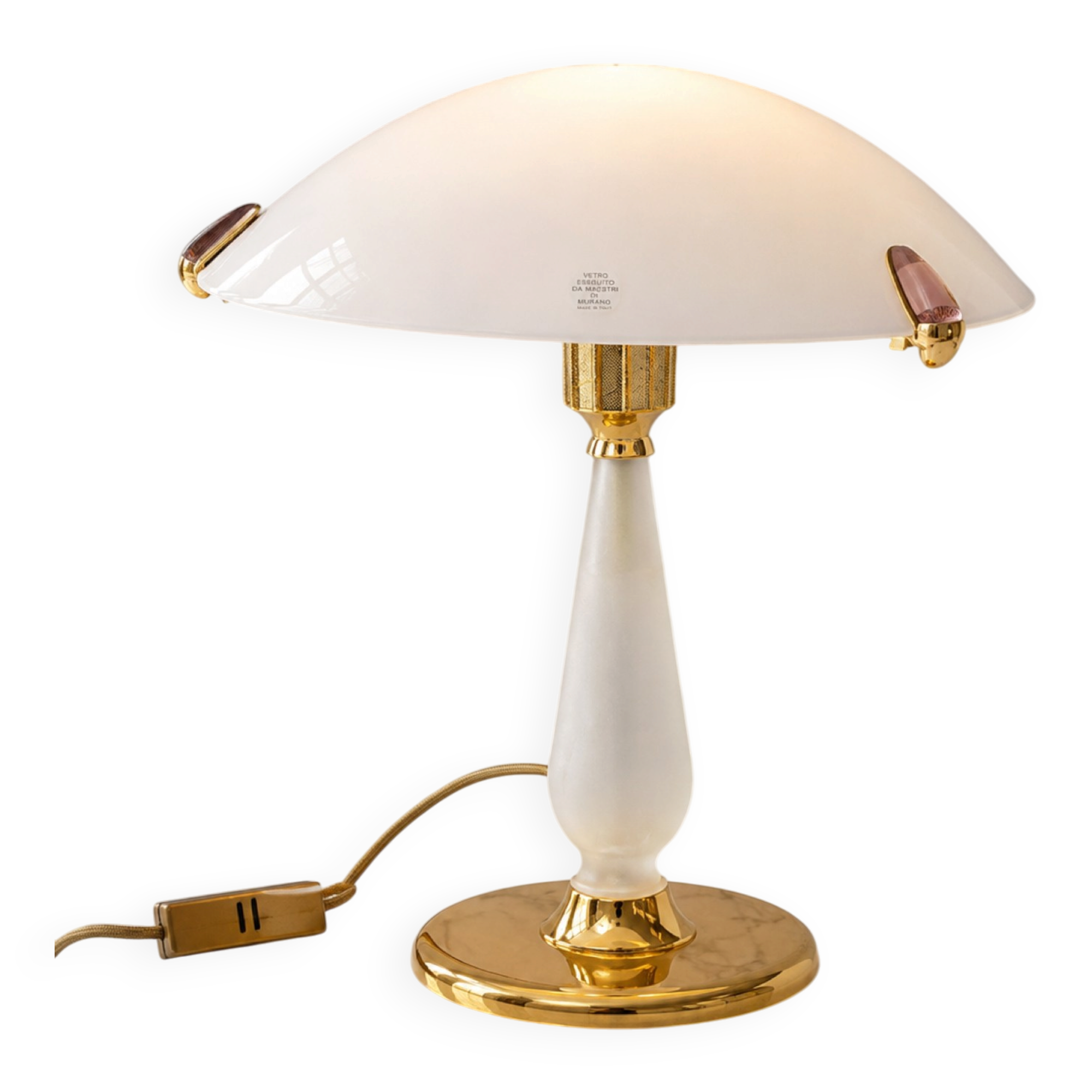 Carlo Nason Aureliano Toso Murano Amethyst 1970 Table Lamp