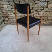 Scandinavian chair in beech and faux leather