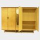 Large vintage mid century modern 5-door XL wardrobe in flamed maple, 1950s