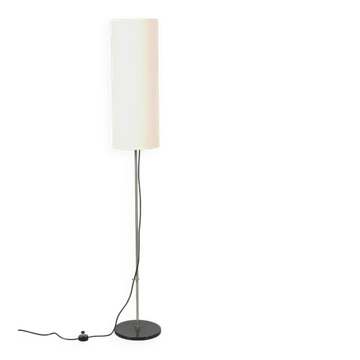Vintage Floor Lamp with Beige Tube Shade