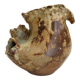 Sculptural vase in glazed stoneware, free form.