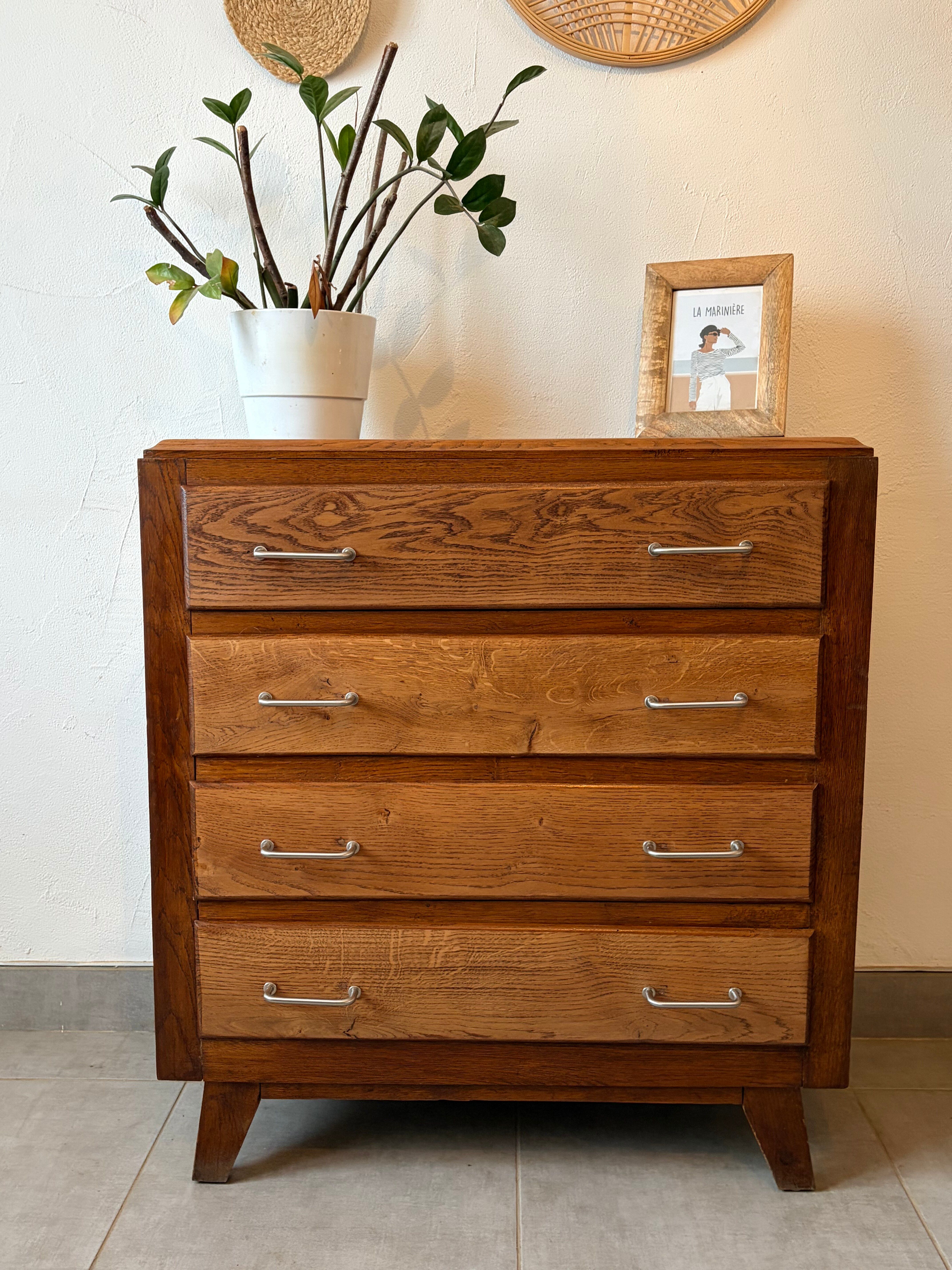 Commode vintage chene foncé