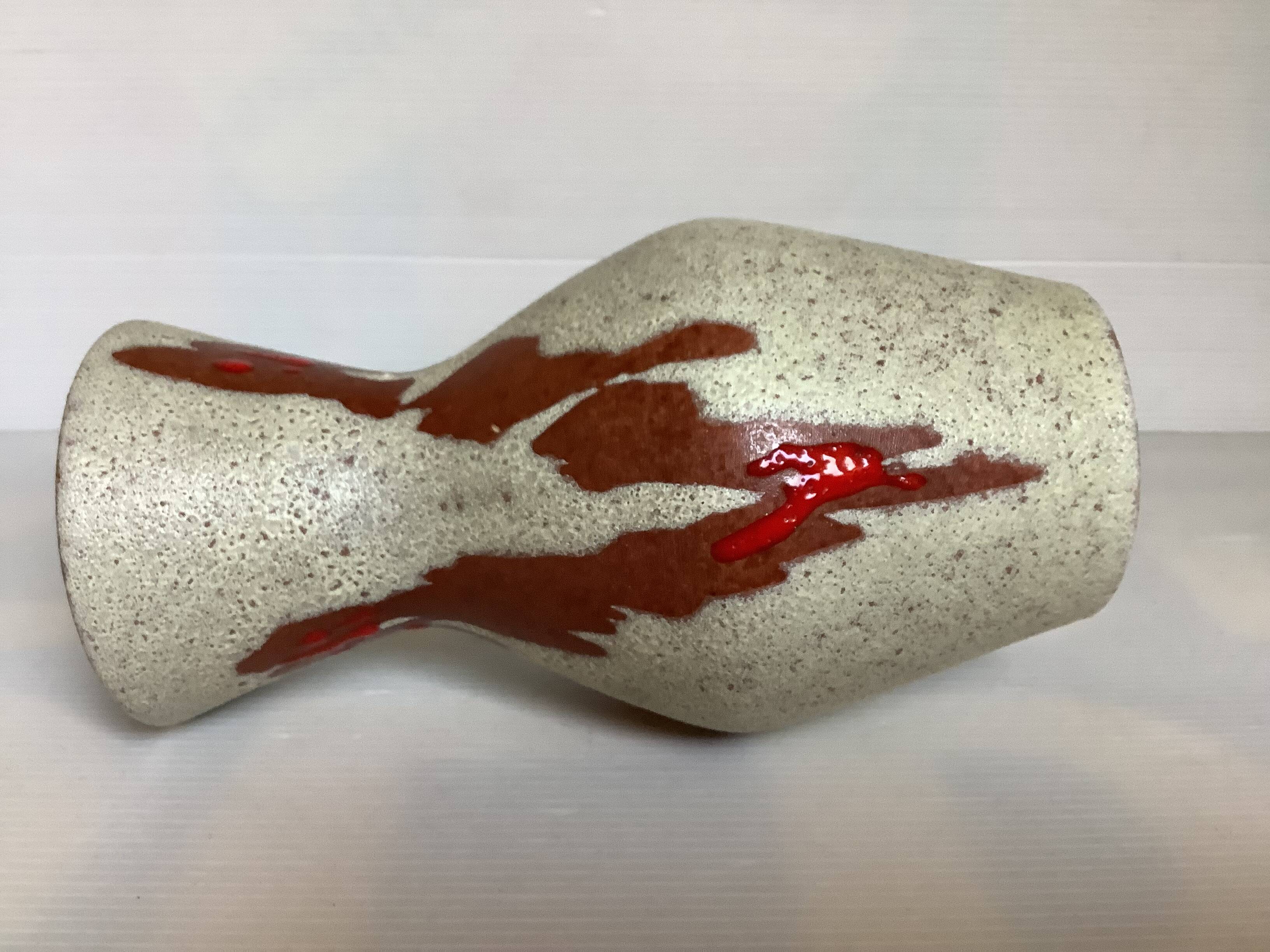 Germany red enamelled speckled vase