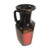 Vase céramique allemande marron beige décoration germany vintage