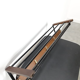 Vintage wooden wall coat rack with hooks and brass shelf