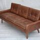 1970s, 3-seater Danish sofa, brown furniture leather with patina.
