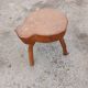 Tabouret Tripode Brutaliste - Bois Massif & Naturel - Esprit Wabi-Sabi