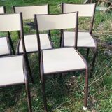Set of 10 school chairs years '70 white