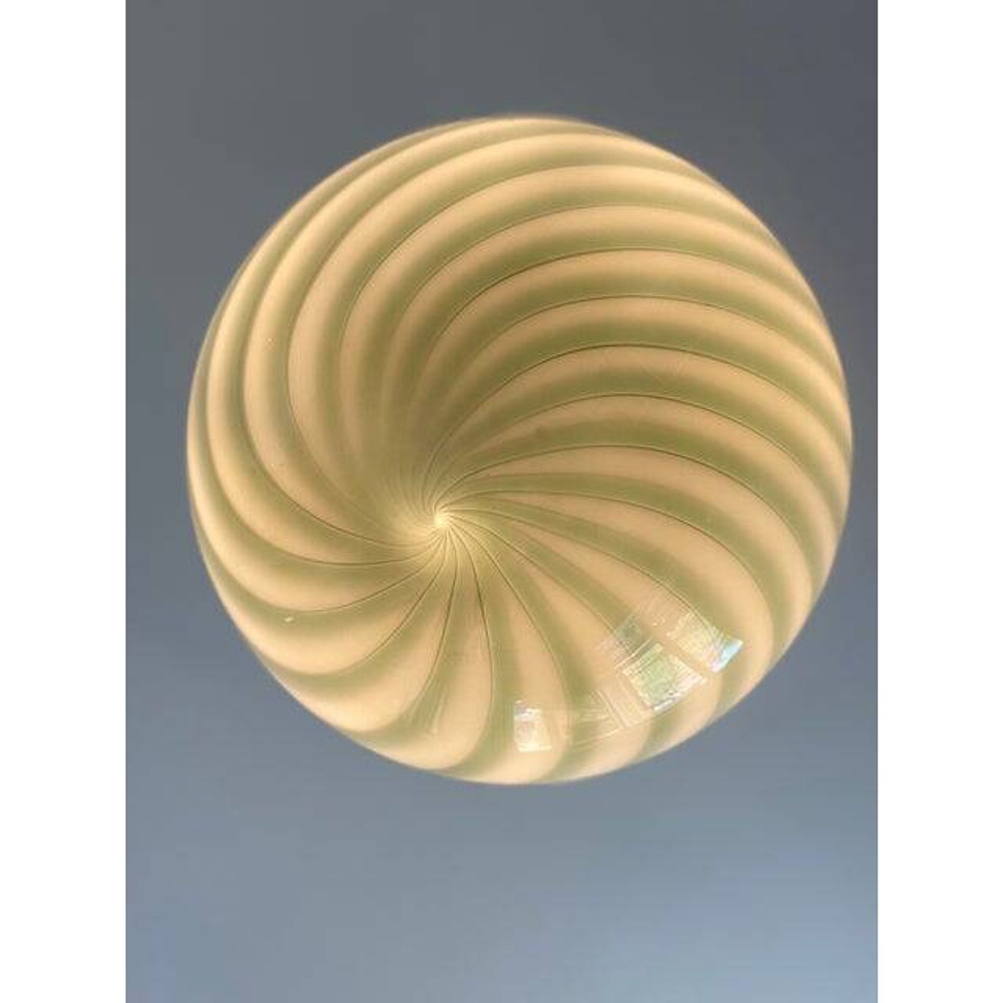 Contemporary milky-green sphere in murano glass swirl table lamp