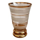 Vintage white and gold granite vase