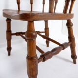 Elm armchair with curved back