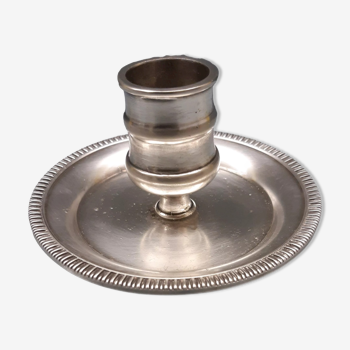 Small silver metal candle holder