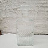 Chiseled glass whiskey decanter 1970s