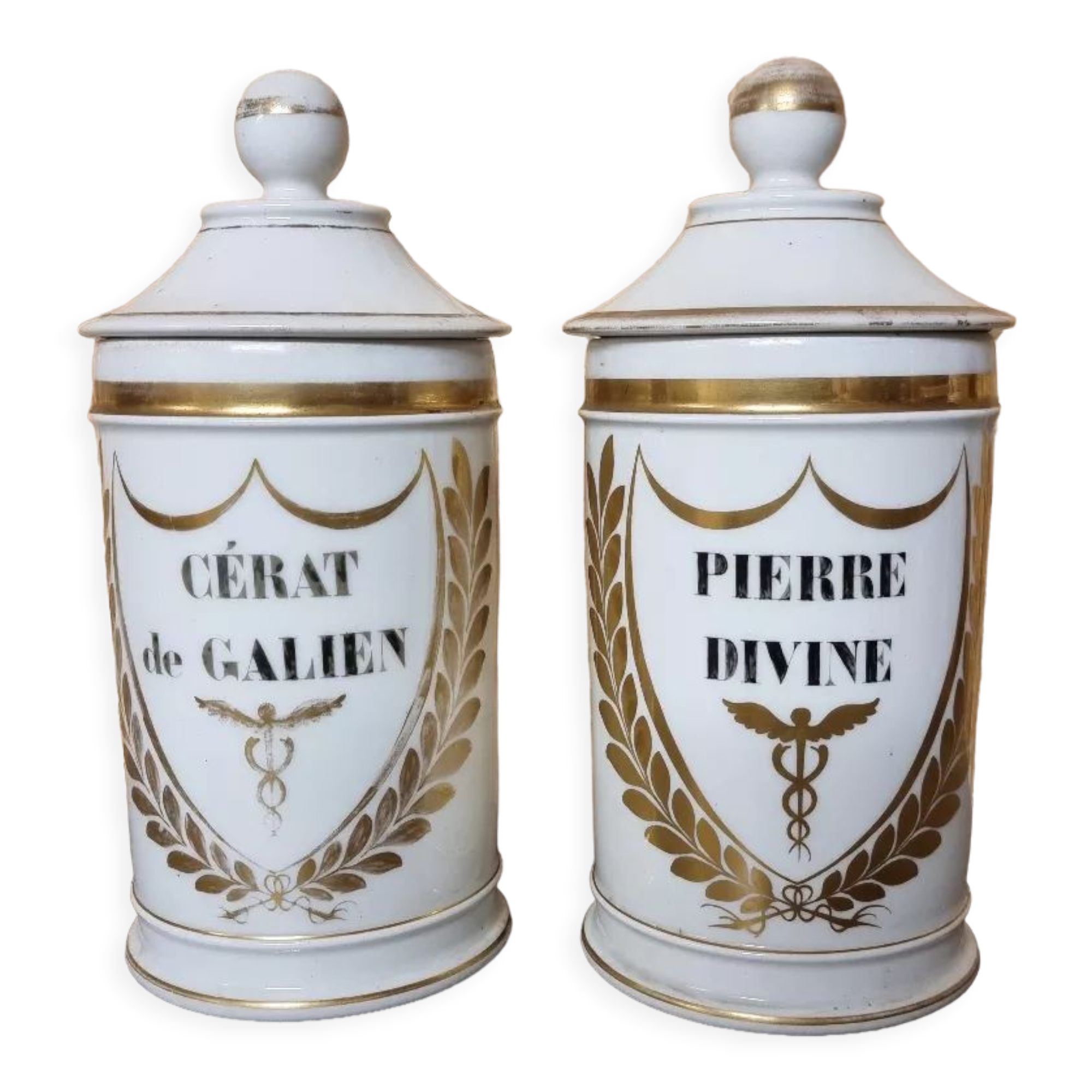 Pair of pharmacy jar