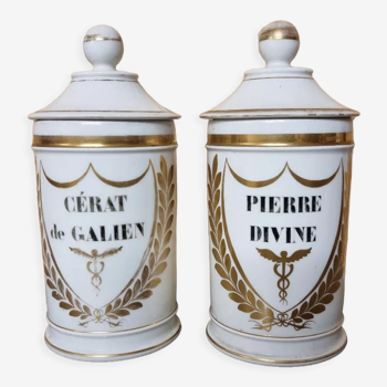 Pair of pharmacy jar