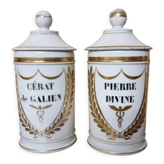 Pair of pharmacy jar