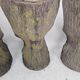 Set of 4 garden chairs stone tree stump