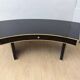 Art Deco desk in black lacquer, walnut & metal, France, 1950