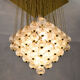 Venini mid century italian flushmount murano glass bubbles and brass chandelier