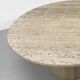 Table basse circulaire vintage en travertin, années 1970