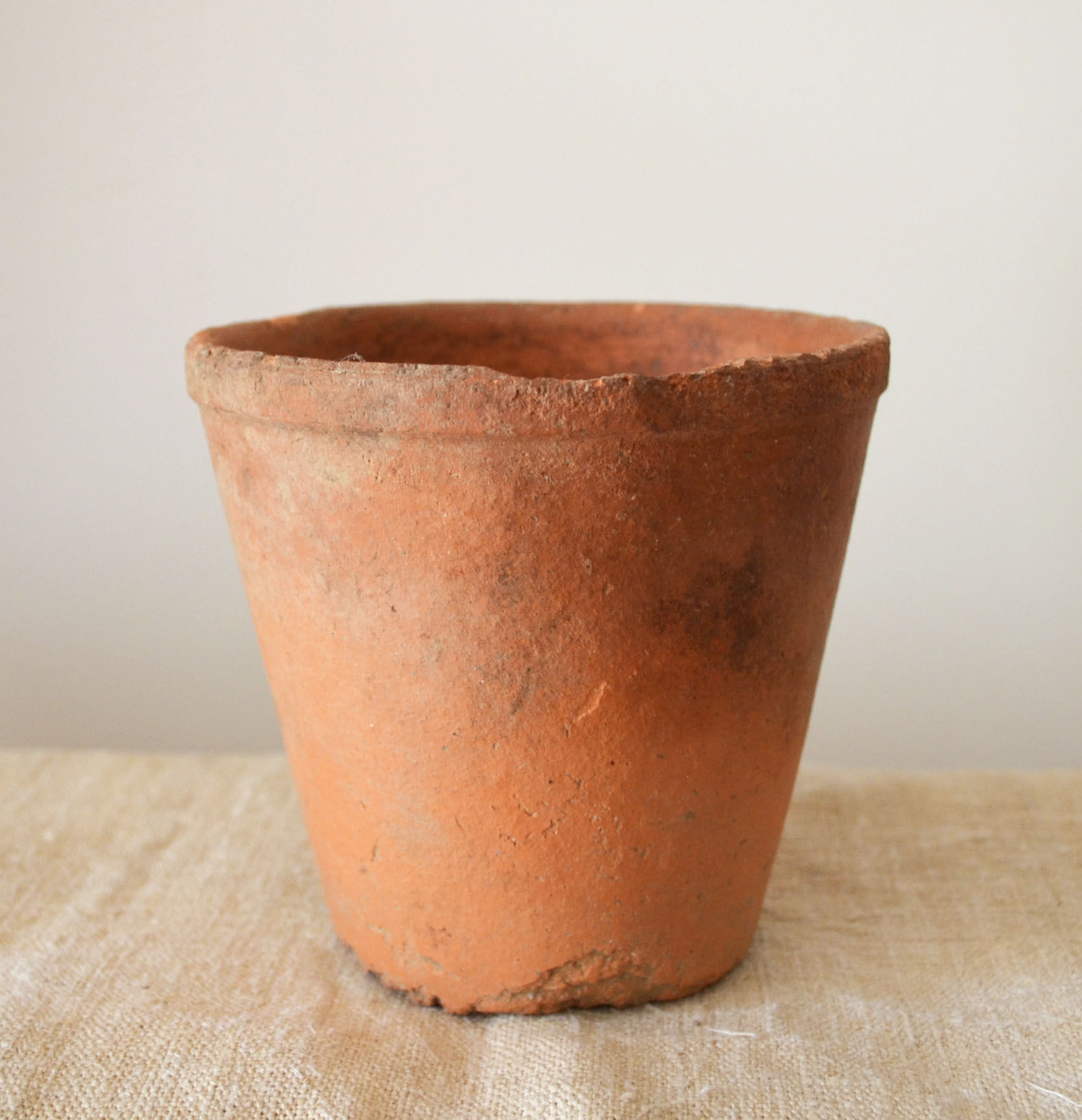 4 old terracotta pots height 12 cm