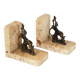 Vintage bronze & marble fawn bookends 1940s 50s