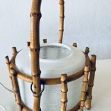 Bamboo and glass lamp