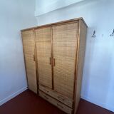 60s wardrobe, rattan and bamboo