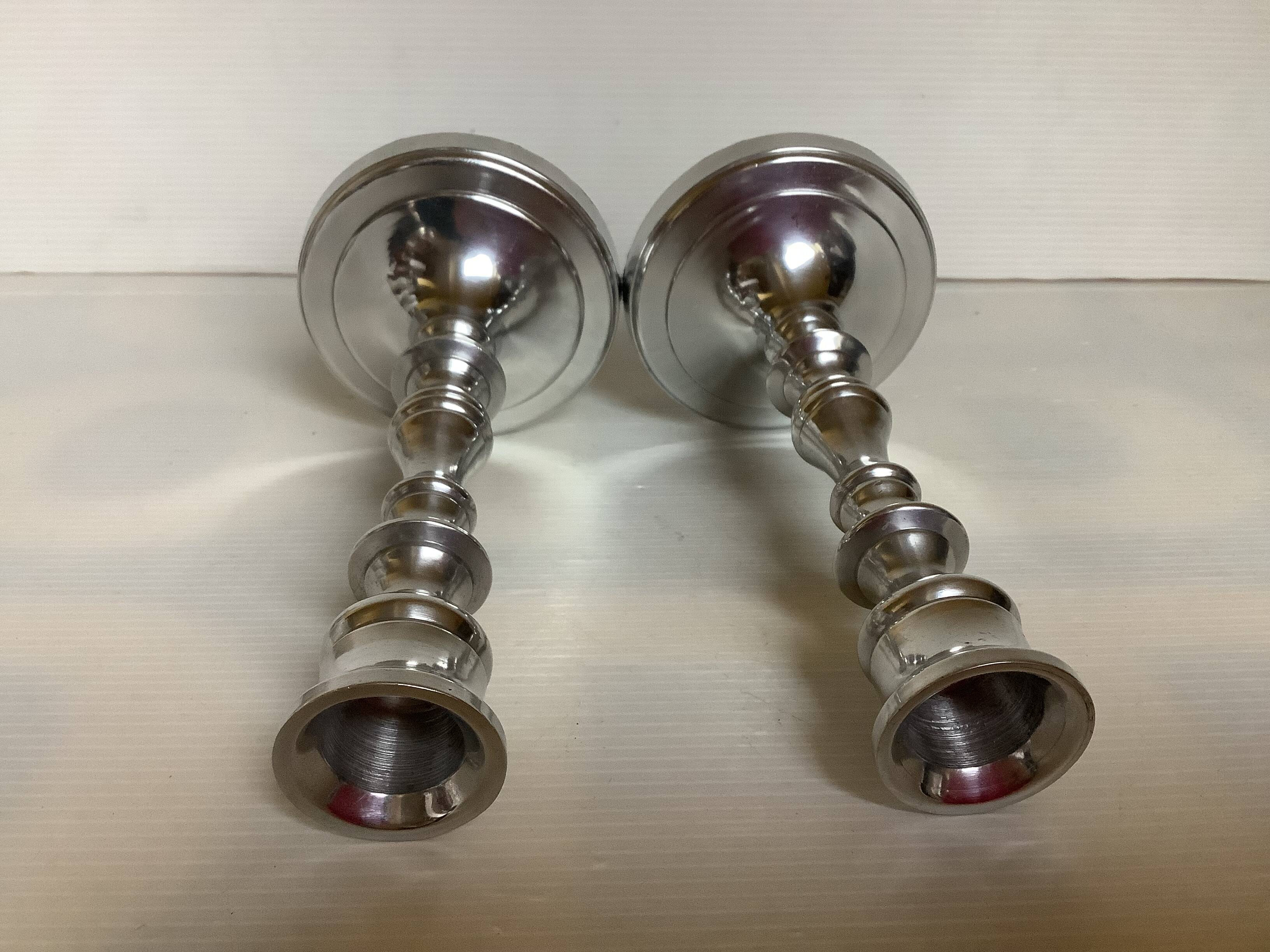 Pair of silver candlesticks
