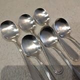 6 silver-plated ice cream scoops, goldsmith Frionnet, pearl decor