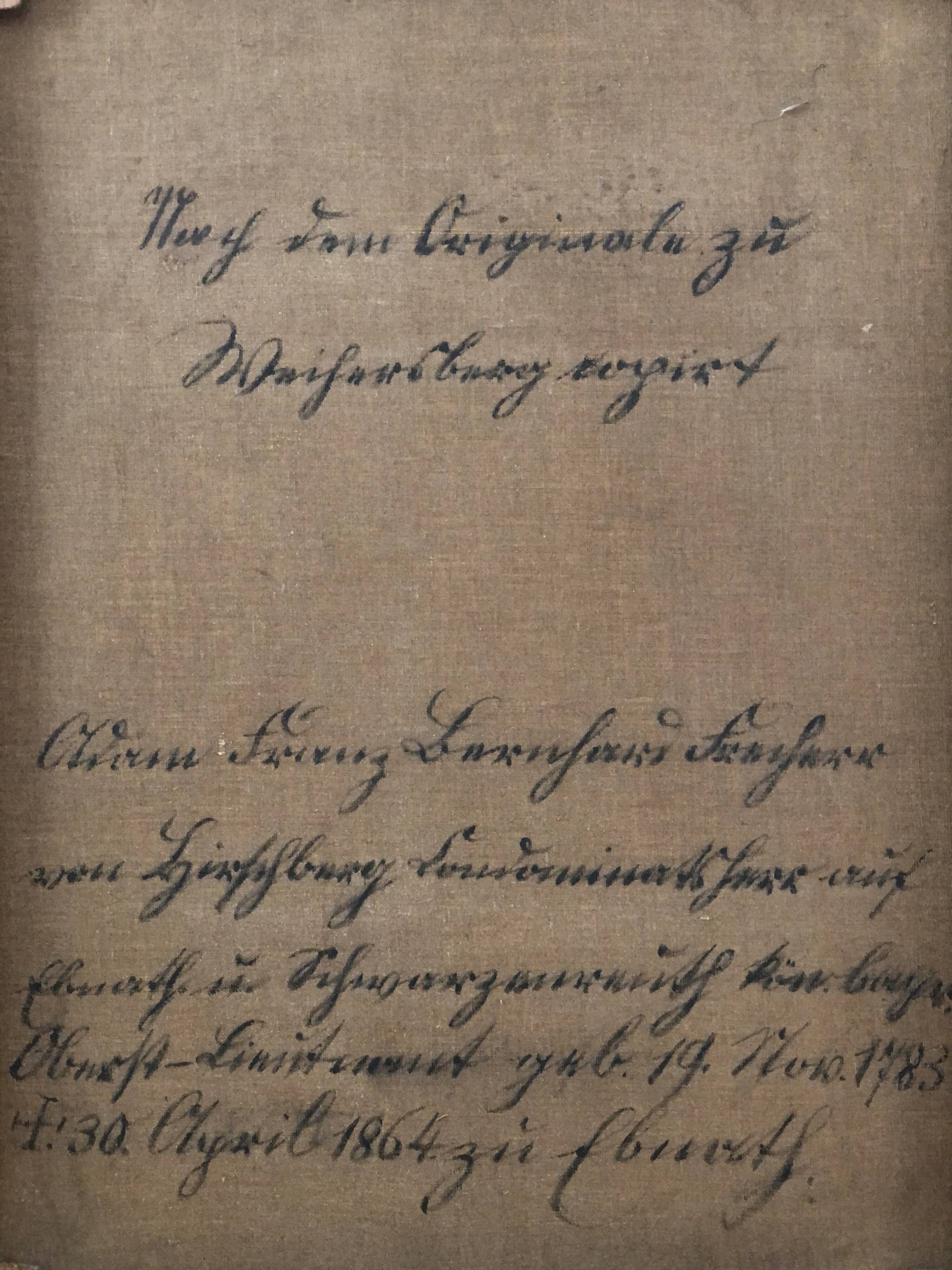 Peinture de portrait militaire antique de grand format d'un baron allemand, 1870