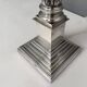 Pair of table lamps, Corinthian columns, silver-plated, England, 1970s