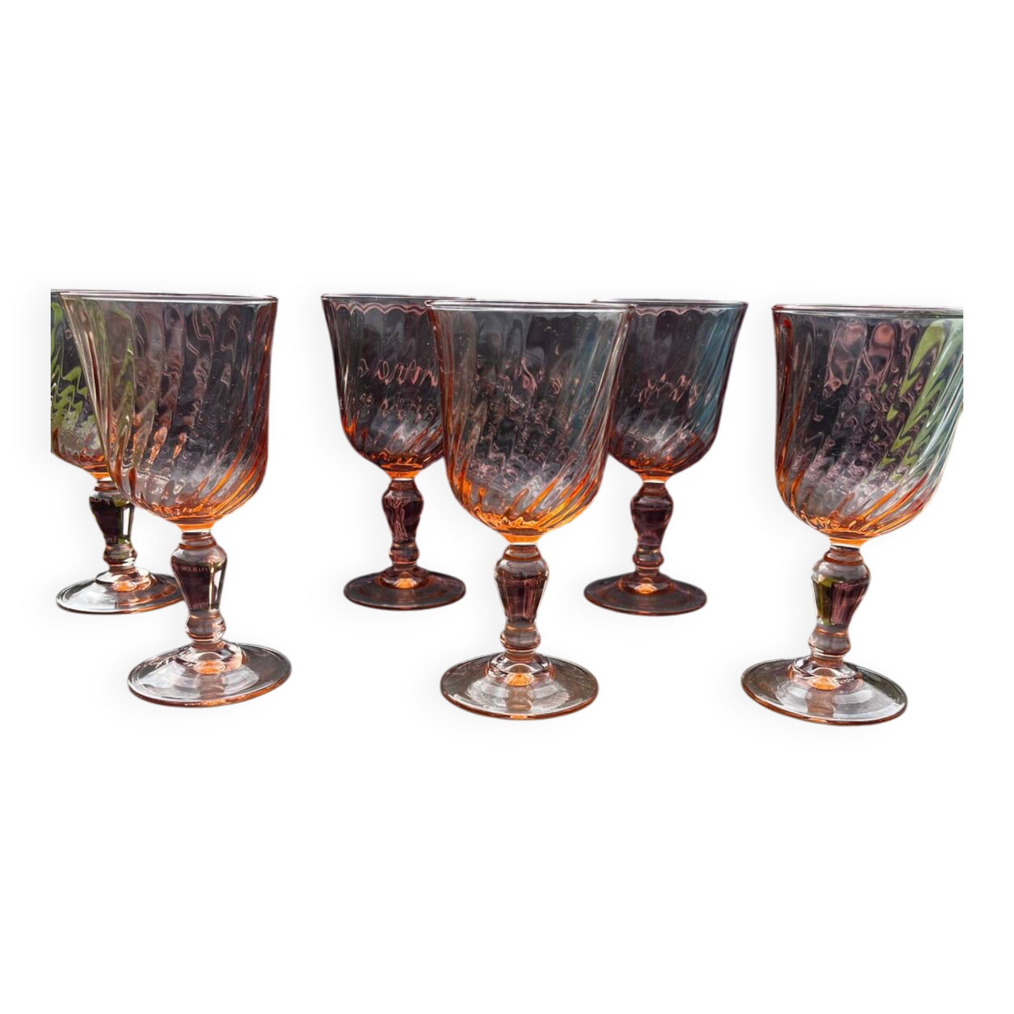 Set of 6 Luminarc Rosaline Stem Glasses - Stemglasses Model No. 5 (12
