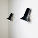 Pair Of C-1524 Adjustable Wall Lamps In Black By Raak Amsterdam, The Netherlands, 1960S
