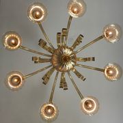 Venetian chandelier in golden murano glass, 8 arms of light