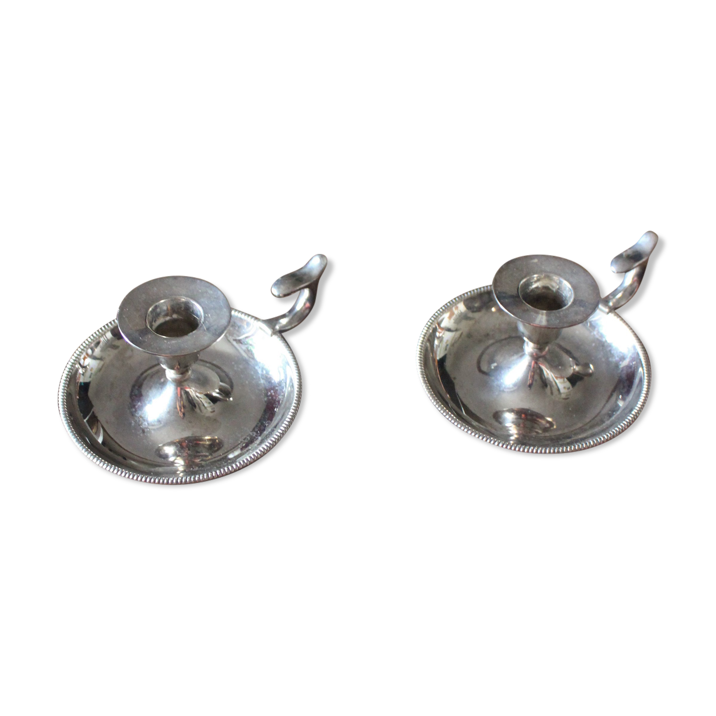 Pair of silver metal cave rat