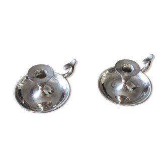 Pair of silver metal cave rat