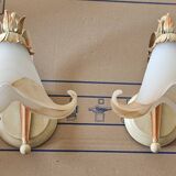 Pair of glass paste wall lights