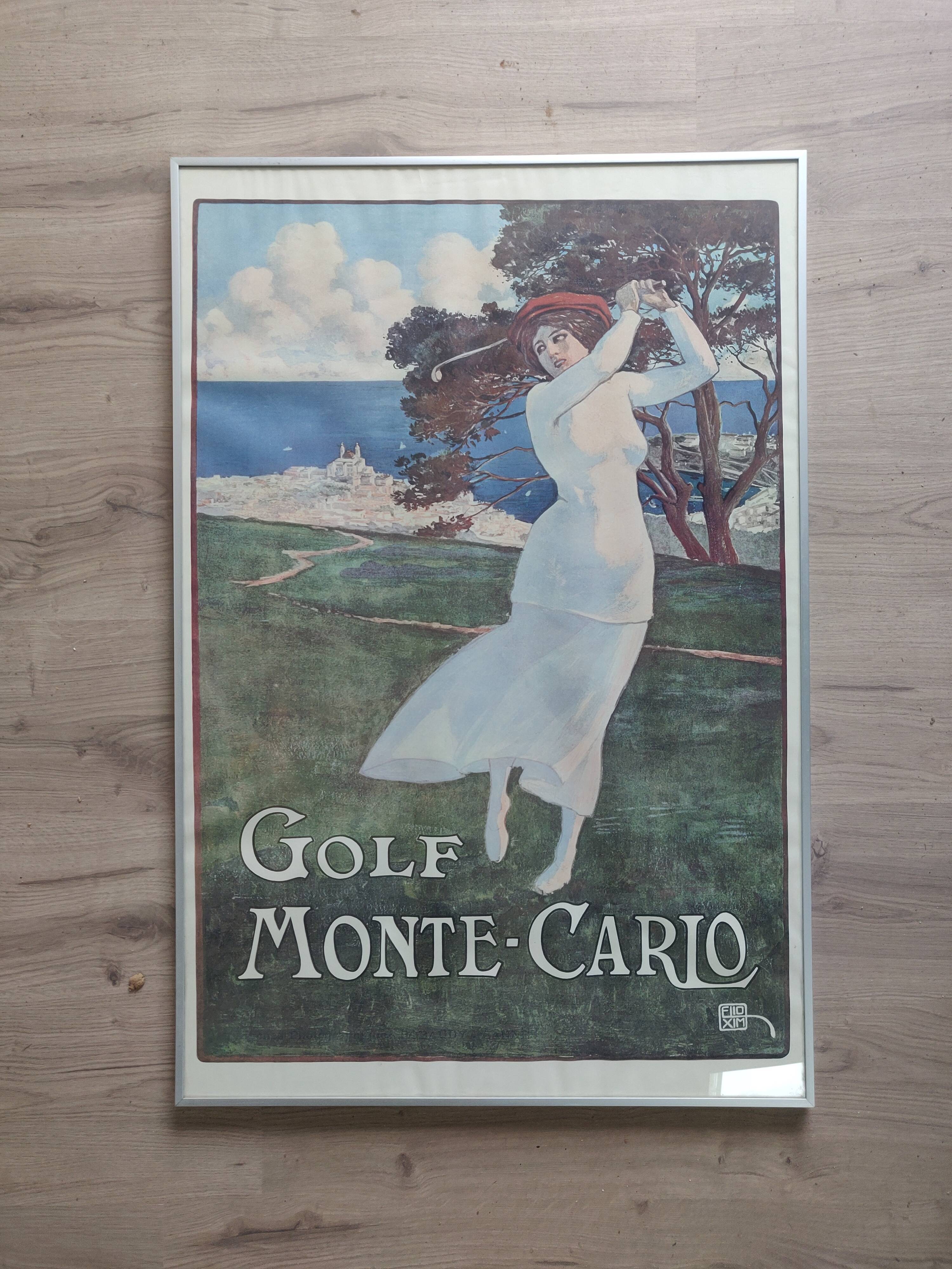 Golf monte-carlo framed poster after elio xim