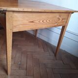 Table bureau ancien sapin d'époque 1900 2 tiroirs